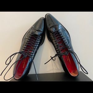 Comme Des Garcons Black Patent Pointed Oxfords